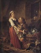 Francois Boucher The Beautiful Kitchen-Maid oil on canvas